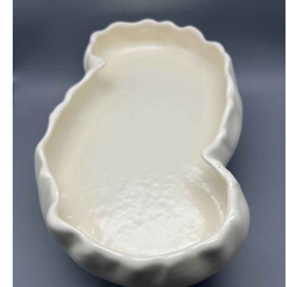 Vintage Haeger cream‎ off white shallow planter abstract shape Mid Century USA